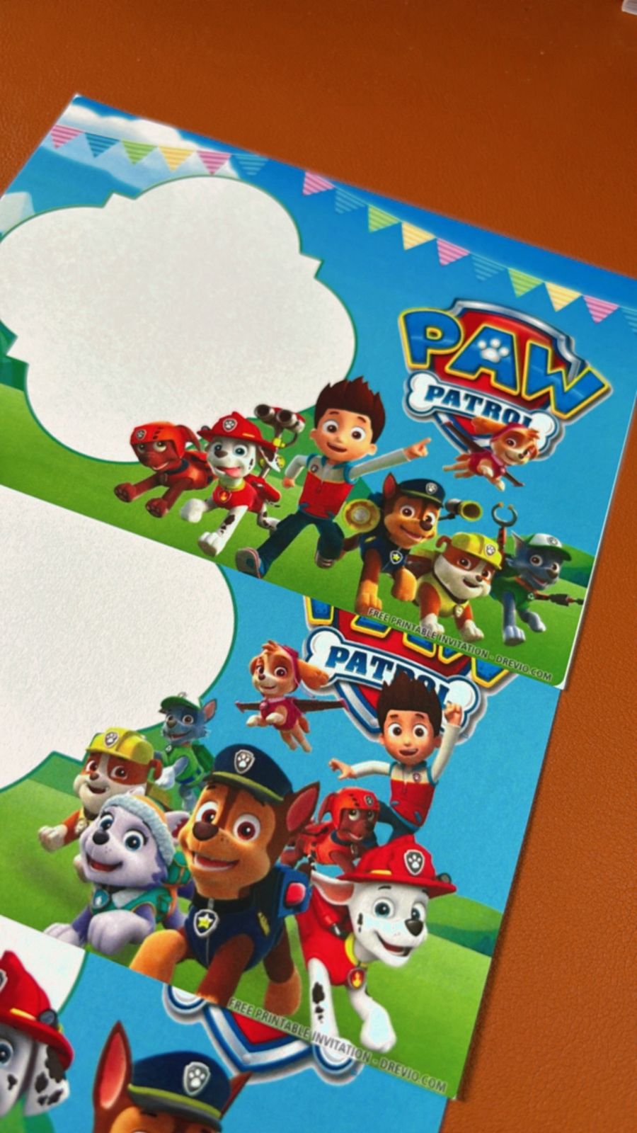 Paw Patrol Birthday Invitation 2