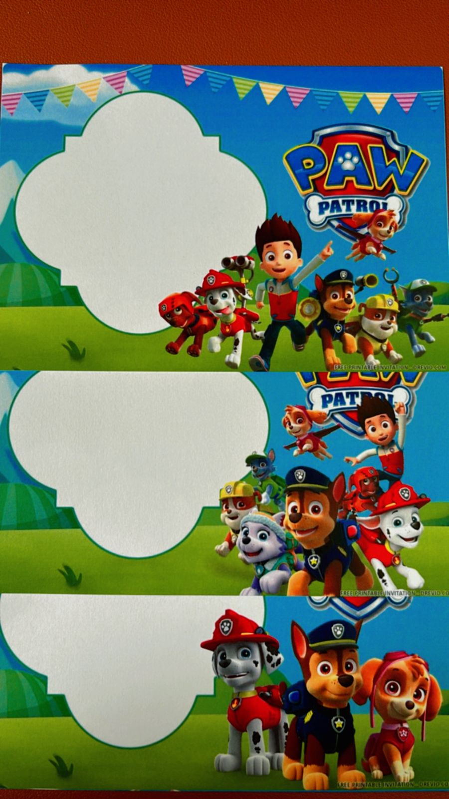 Paw Patrol Birthday Invitation 3