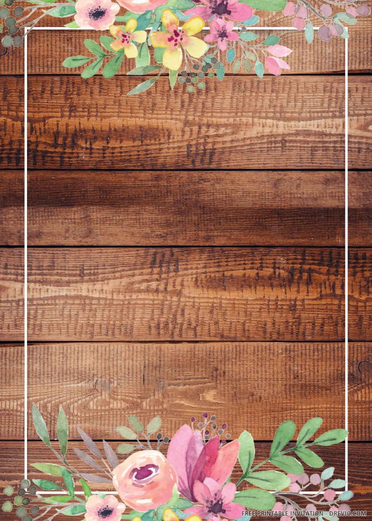 Rustic wedding invitation template 1