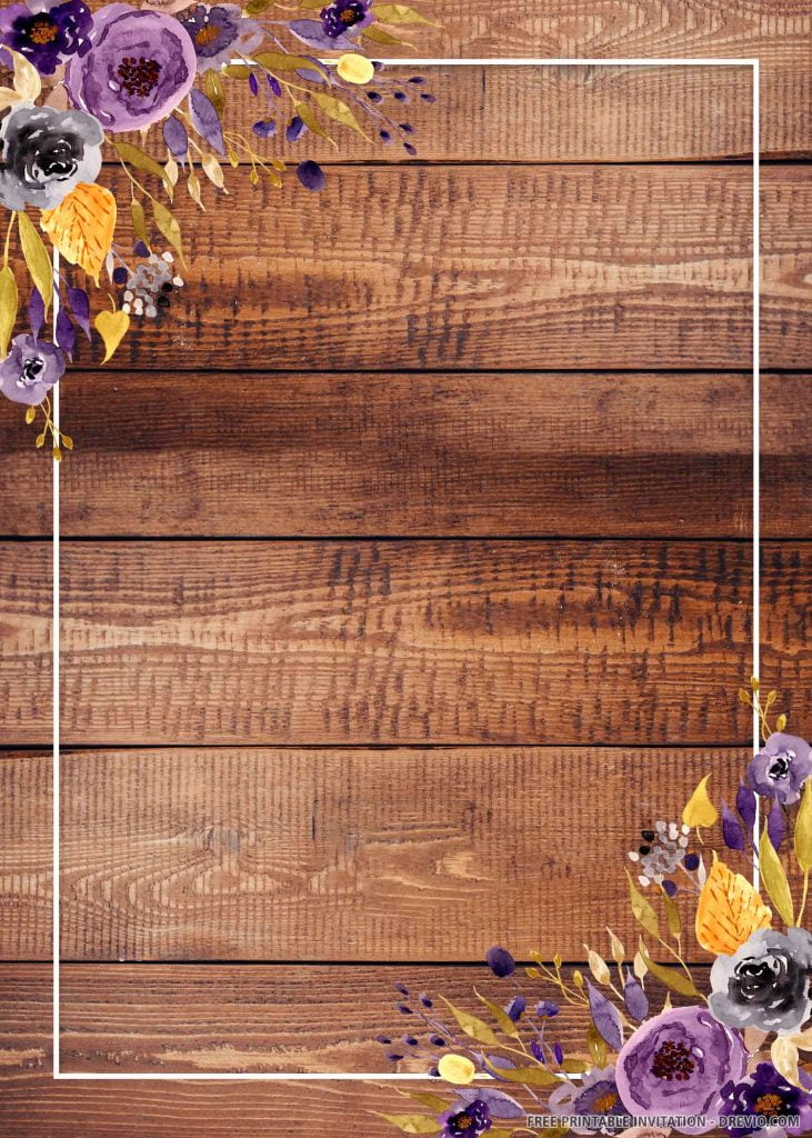 Rustic wedding invitation template 3