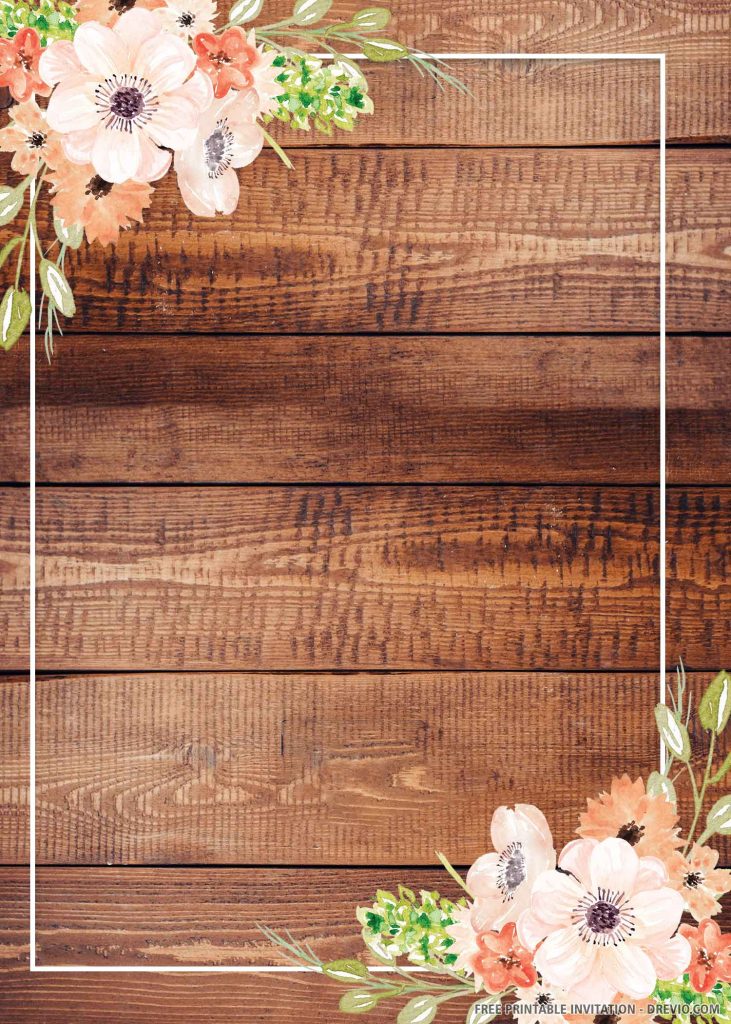 Rustic wedding invitation template