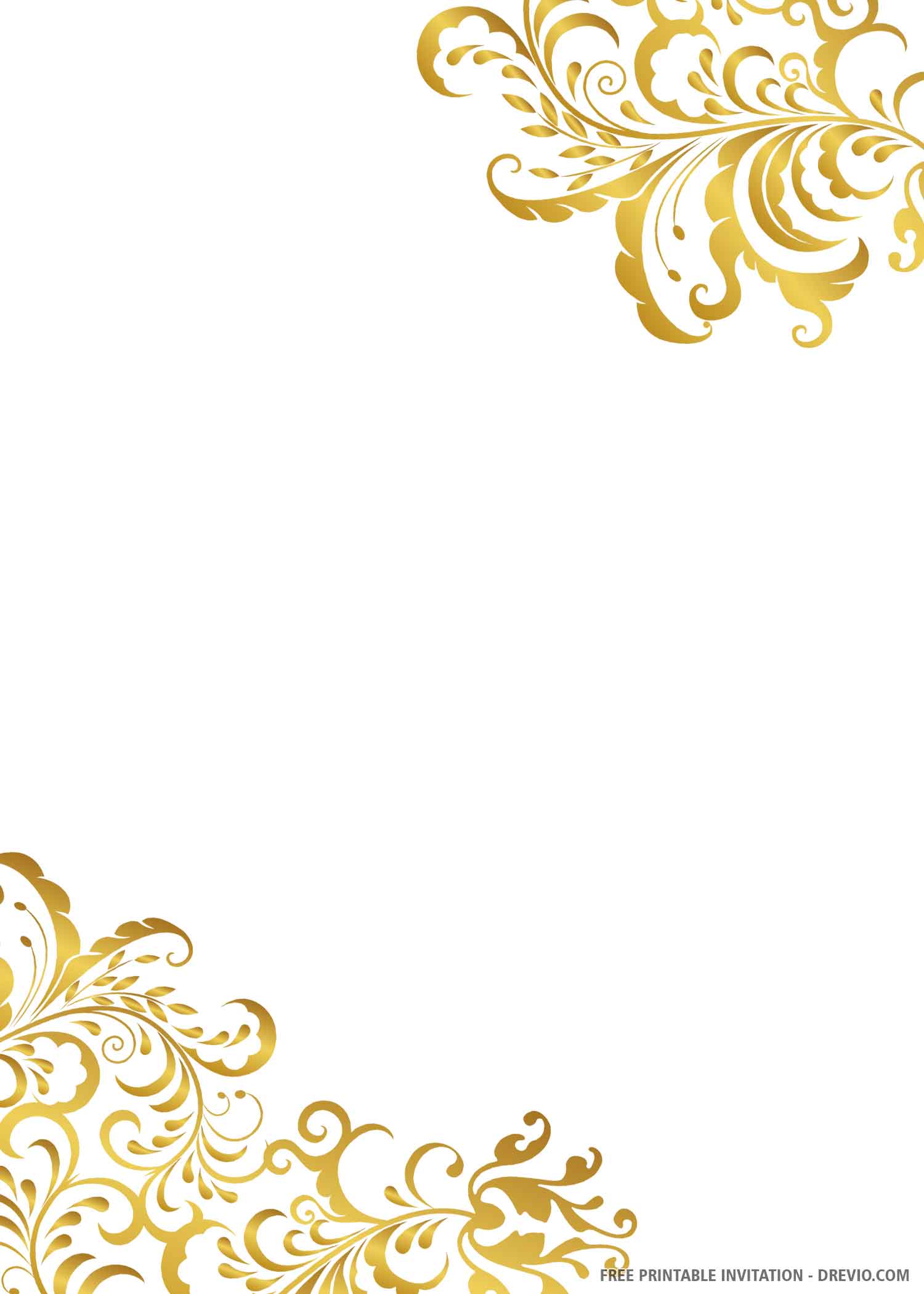Gold Wedding Invitation Set Printable 1