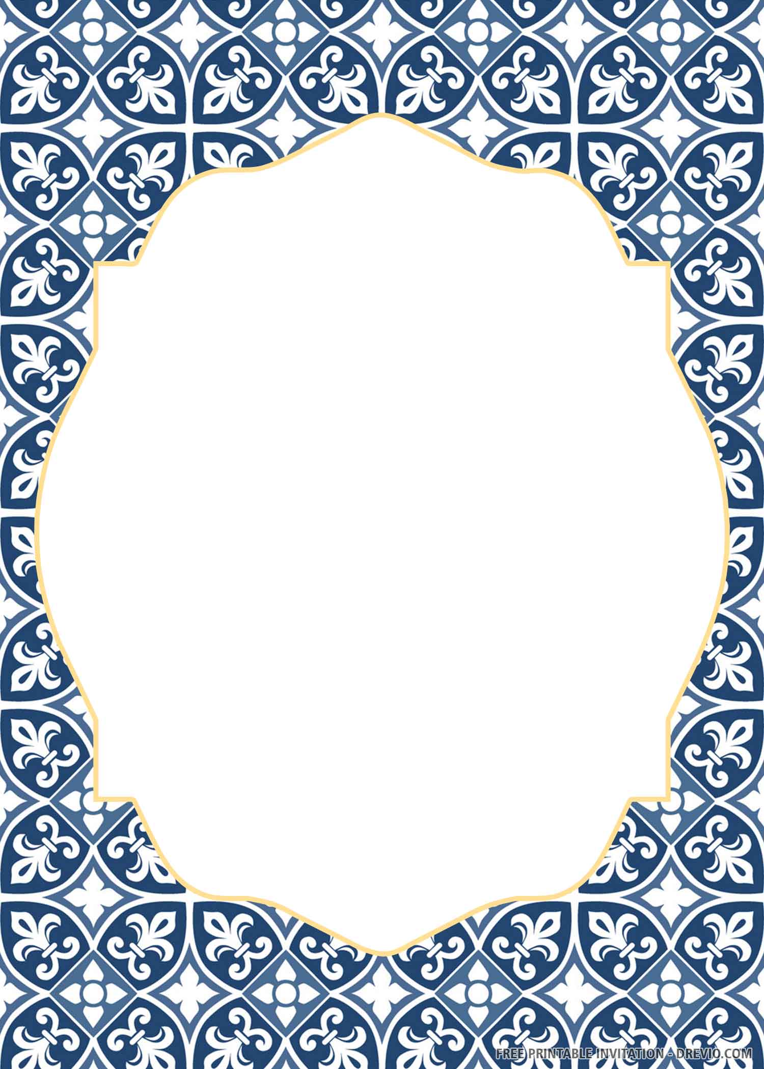 Portuguese Blue Tile Wedding Invitation 3
