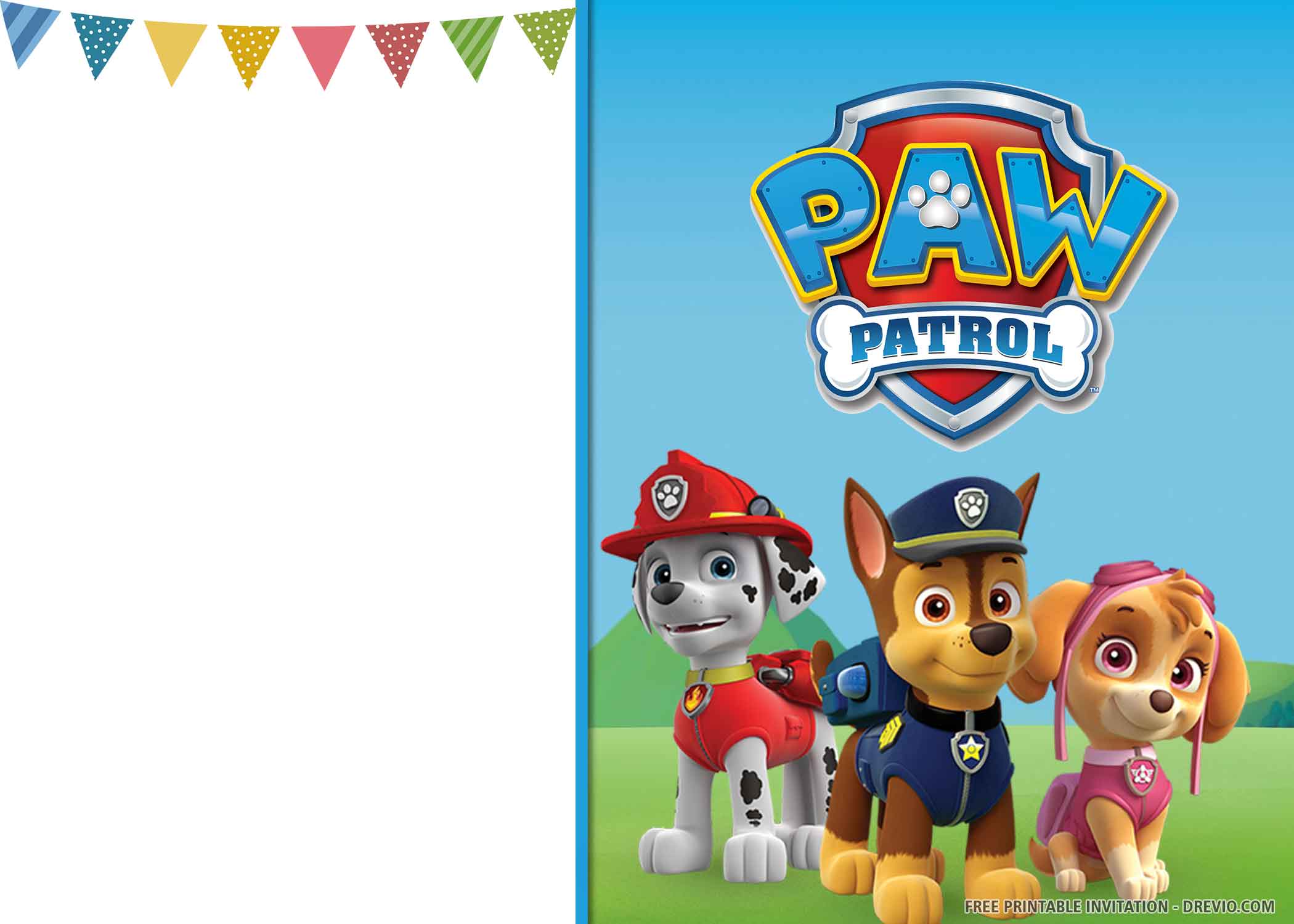 Paw Patrol Birthday Invitation