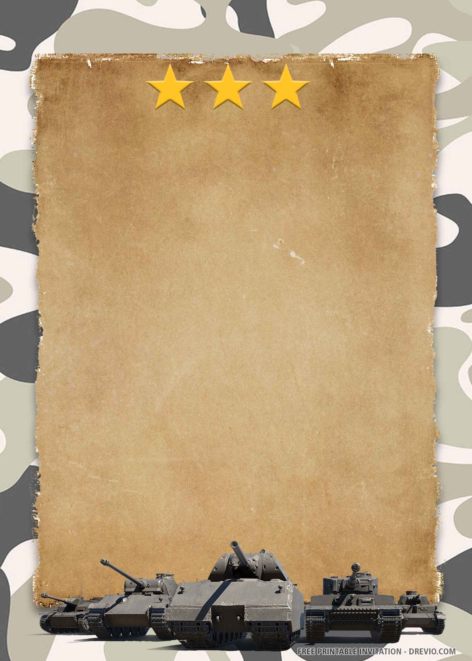 Printable Camouflage Invitation