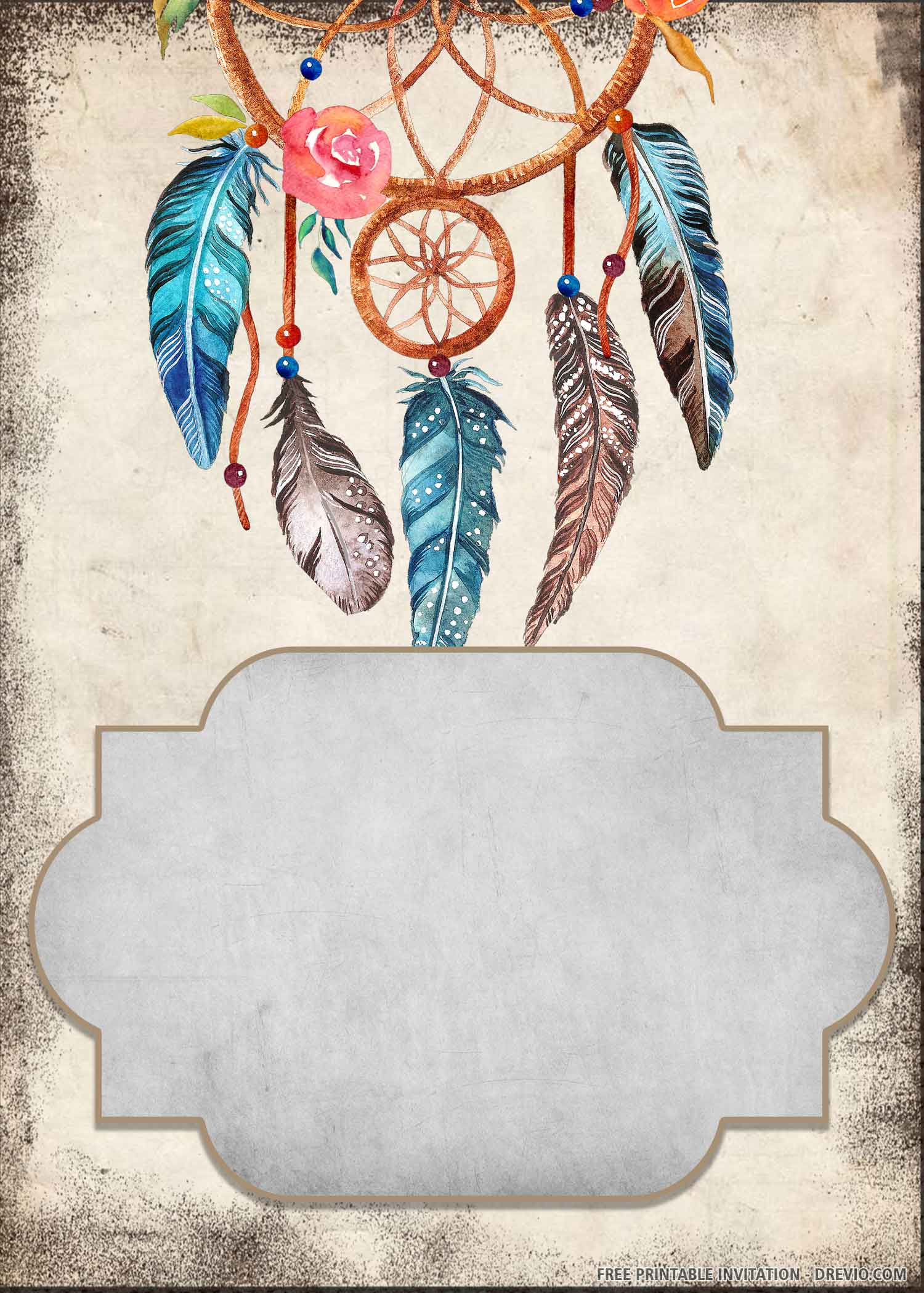 boho birthday invitation