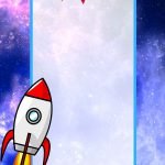 (FREE PRINTABLE) – Galaxy Rocket Birthday Invitation Templates