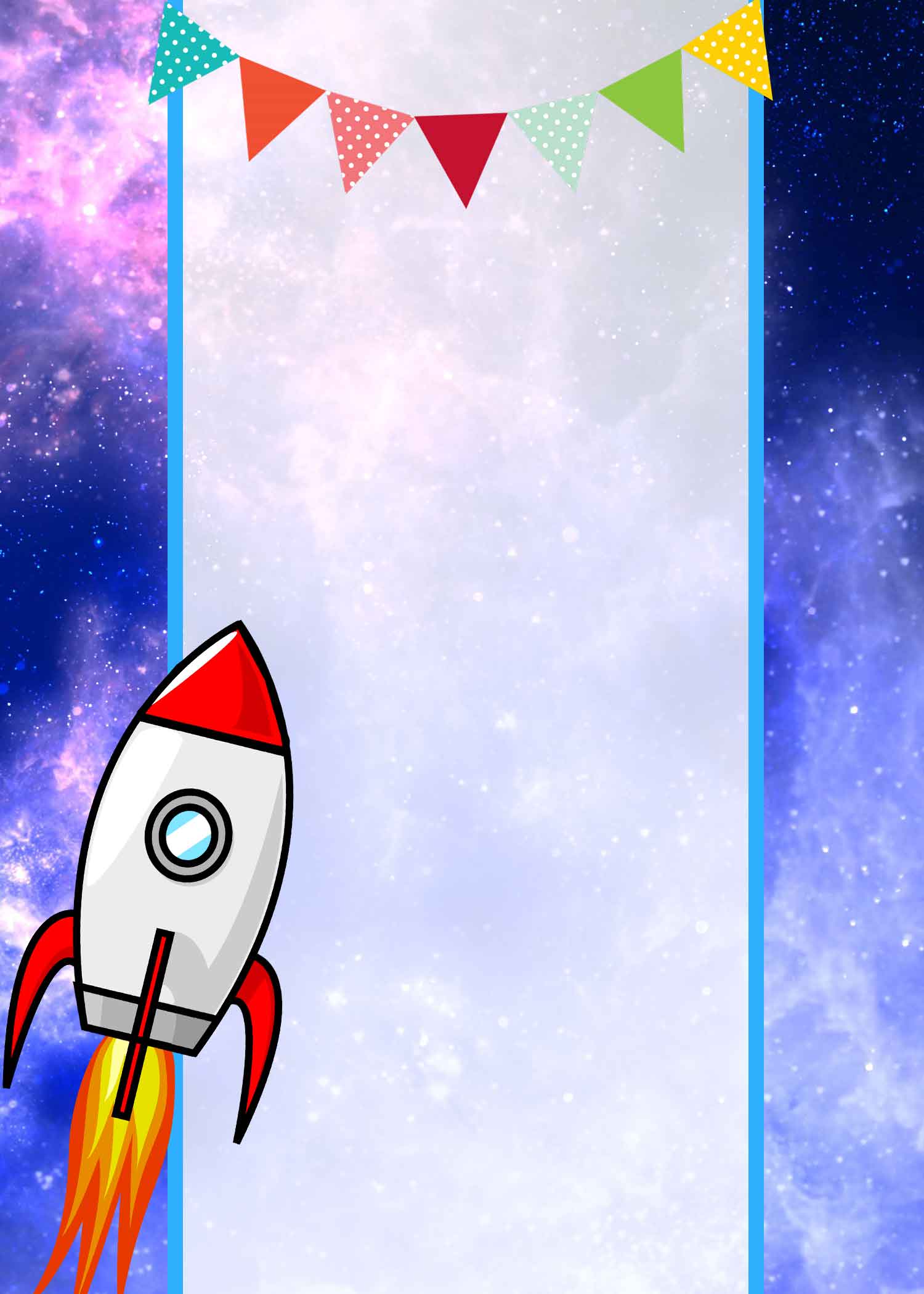galaxy rocket invitation template