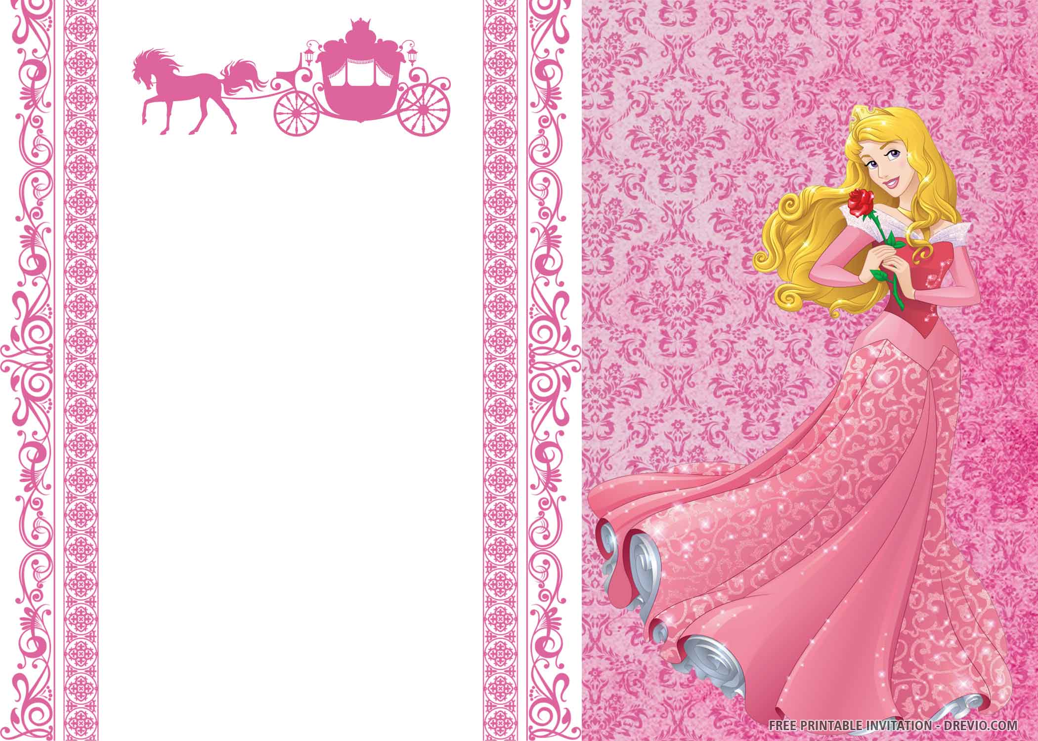 sleeping beauty invitation flower rose