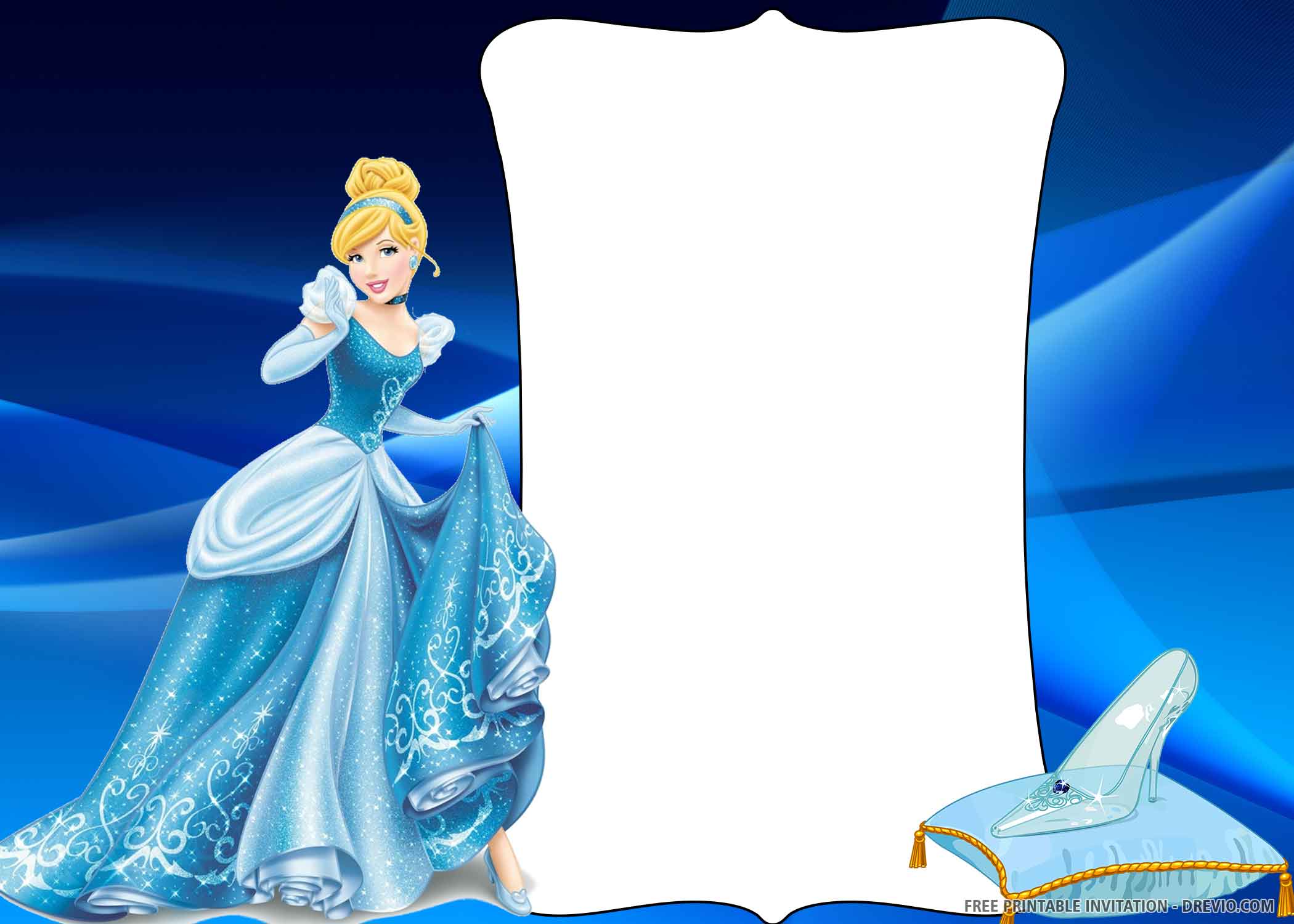 blue princess invitation dance