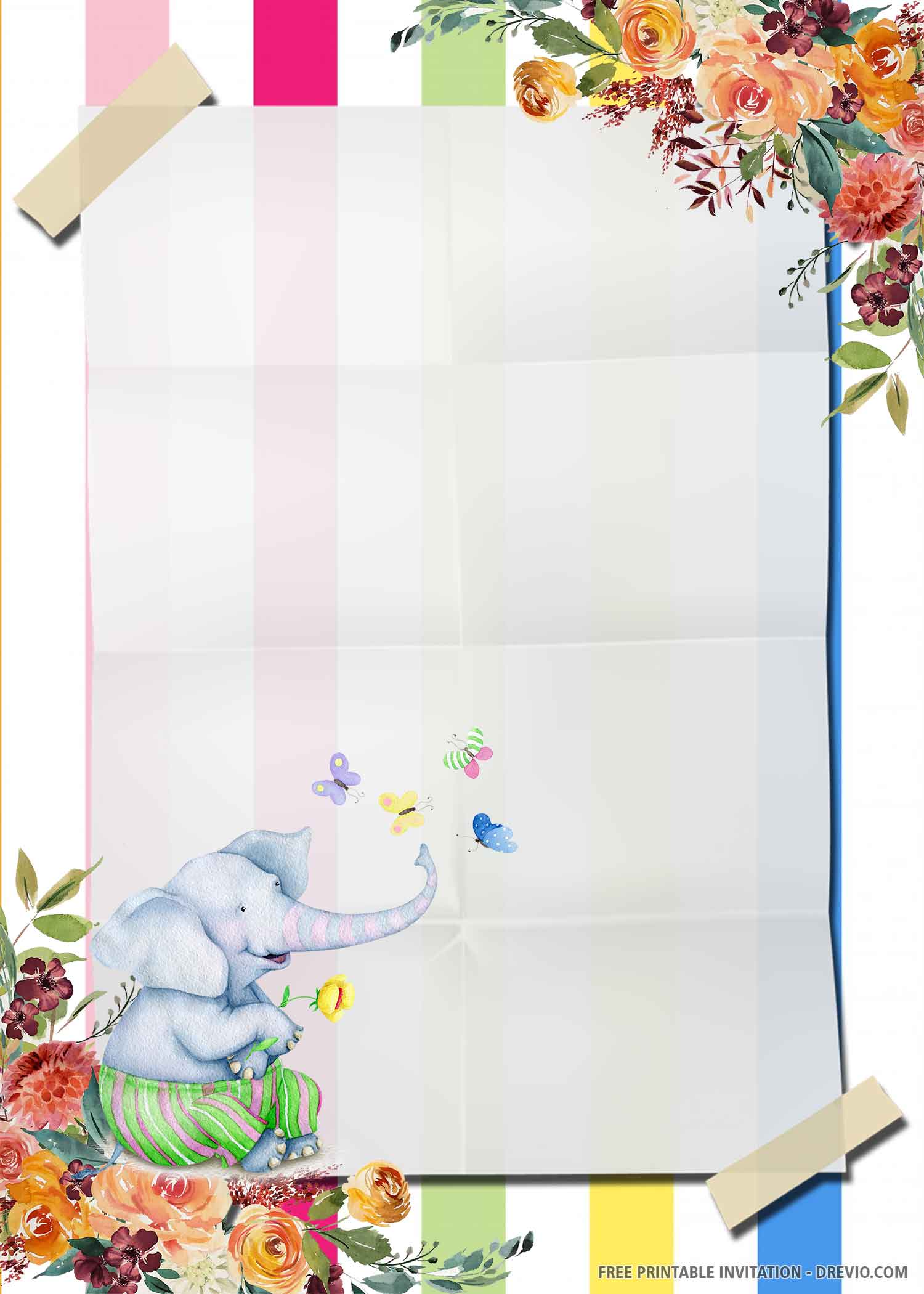 elephant babyshower invitation