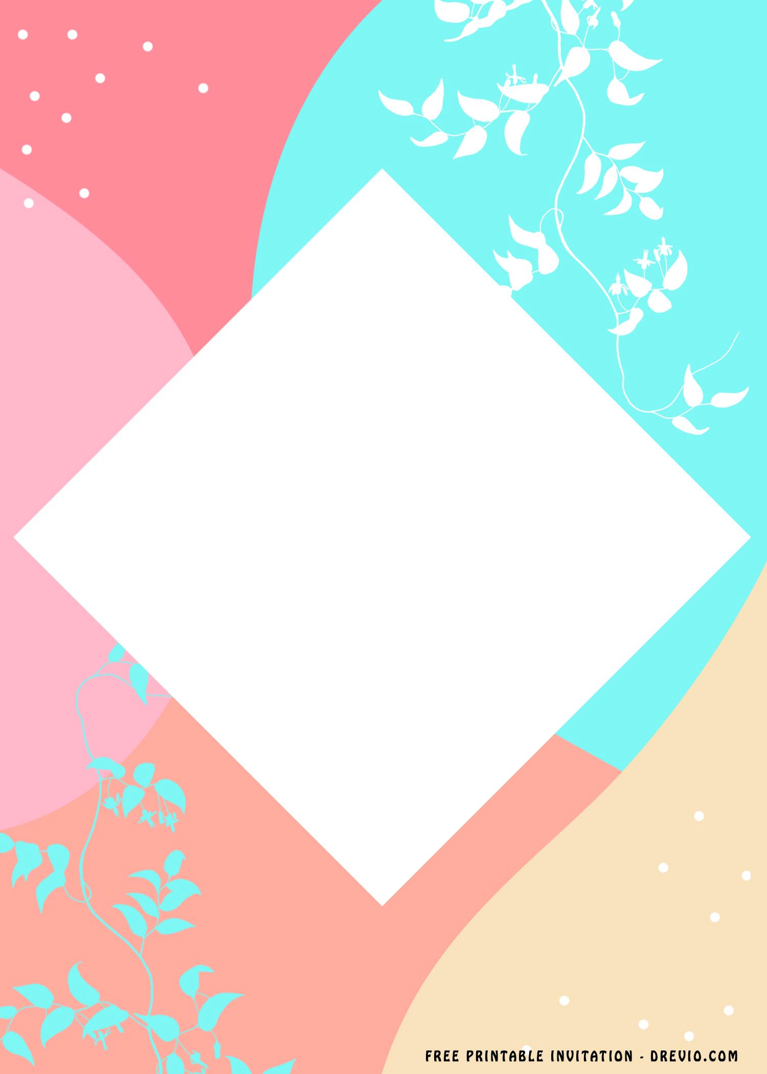 Colorfull Golden rhombus Memphis frame