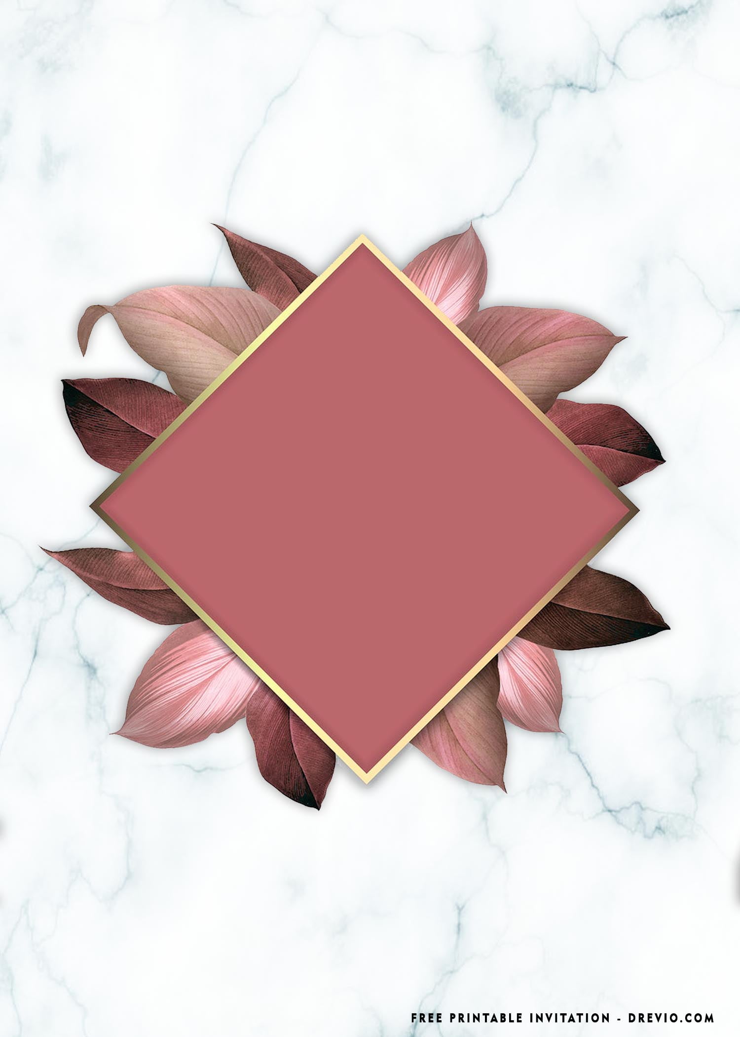 Rhombud frame on a marble background