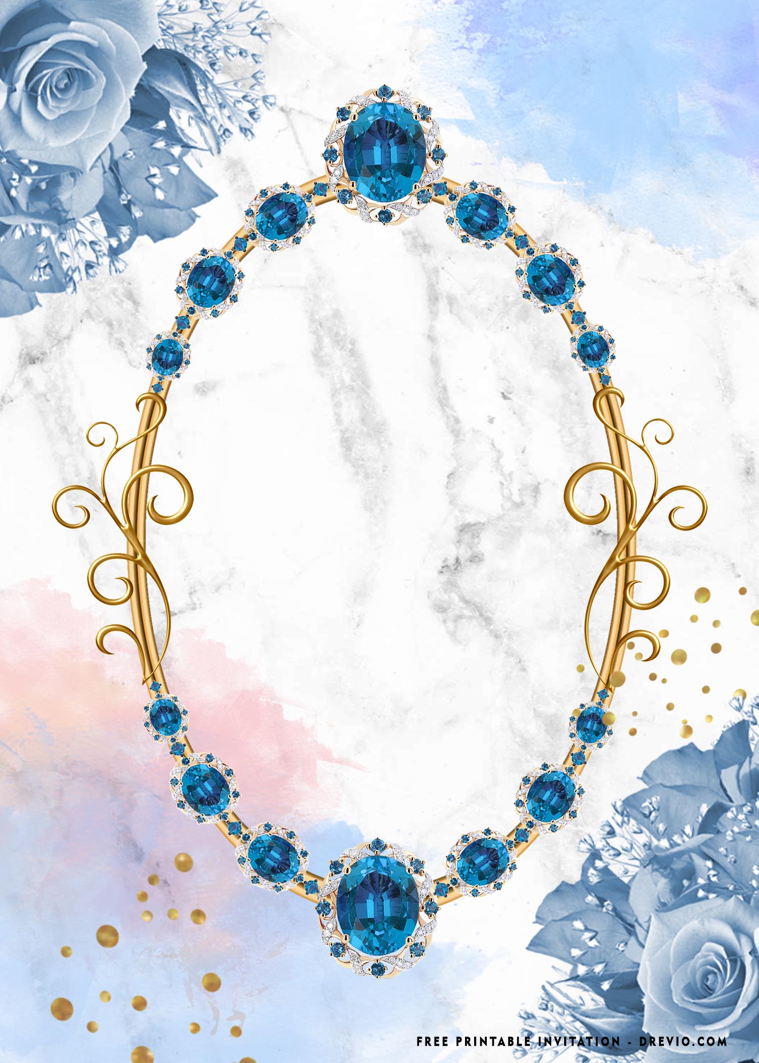 blue jewelry on Blue roses theme