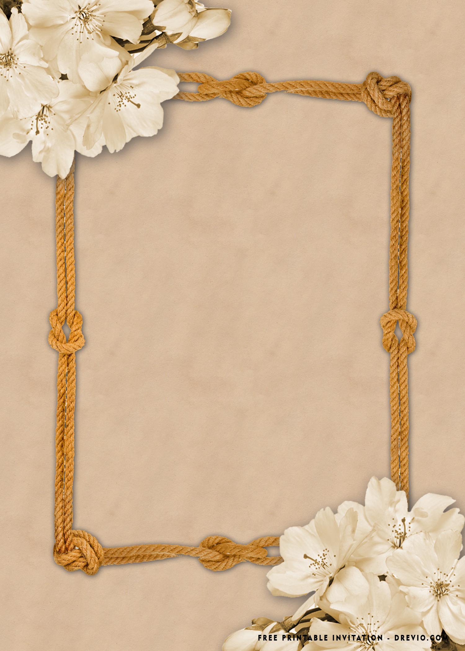 rope frame cherry blossom frame
