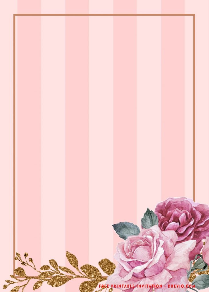 Free Printable Classy Party Invitation Templates With Pink Roses