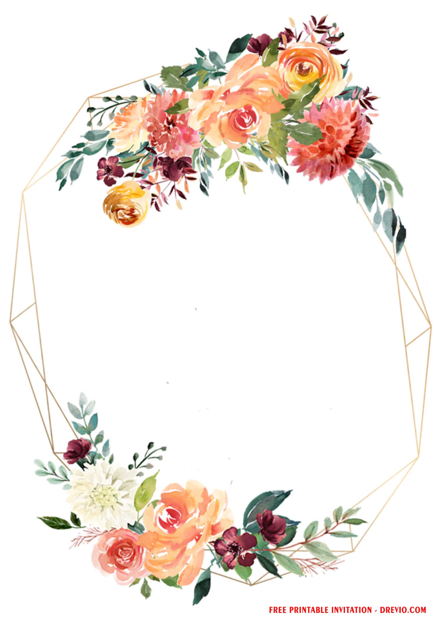 Gardenia Gold Geometric Invite