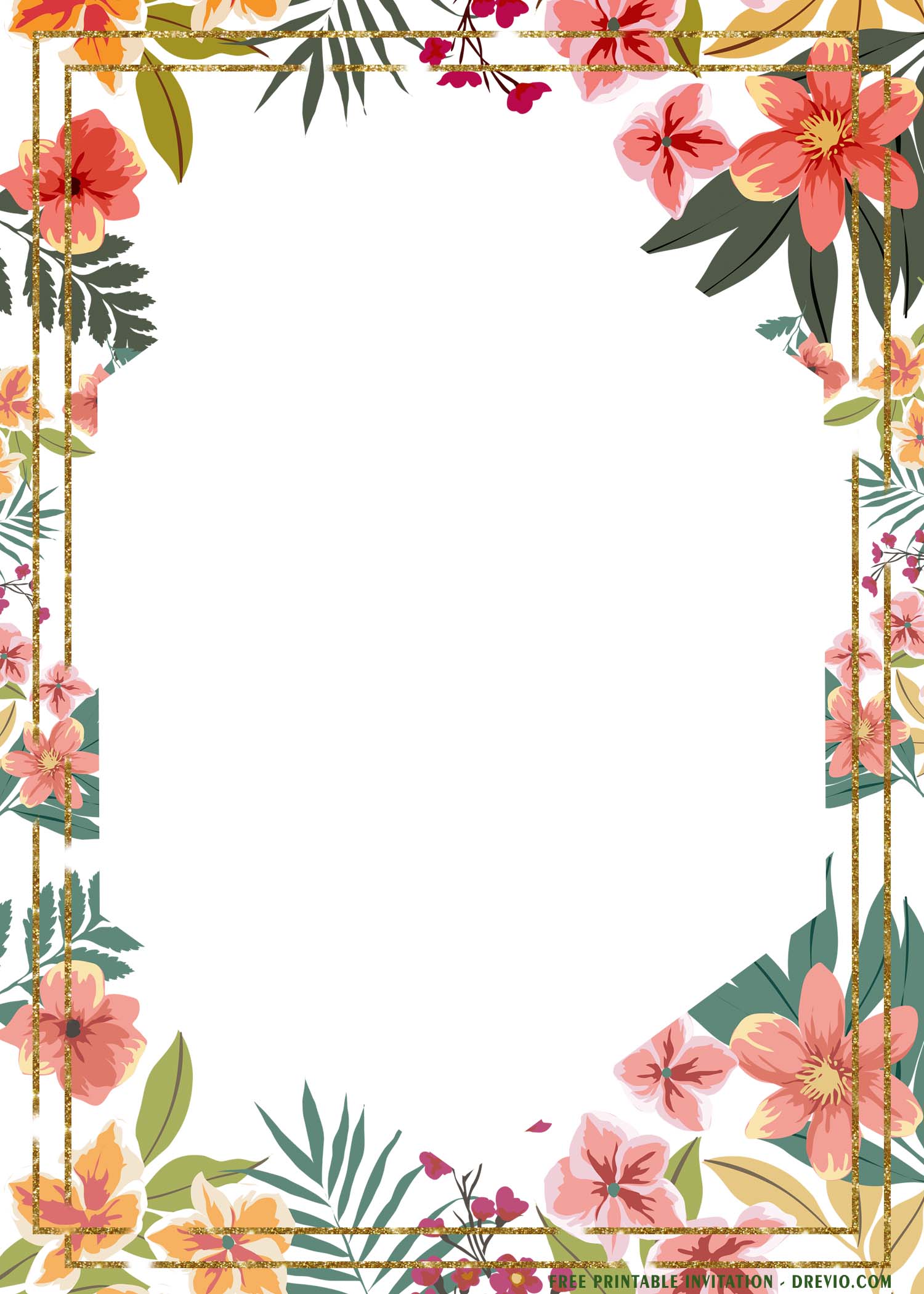 Gold frame floral Bachelorette Party