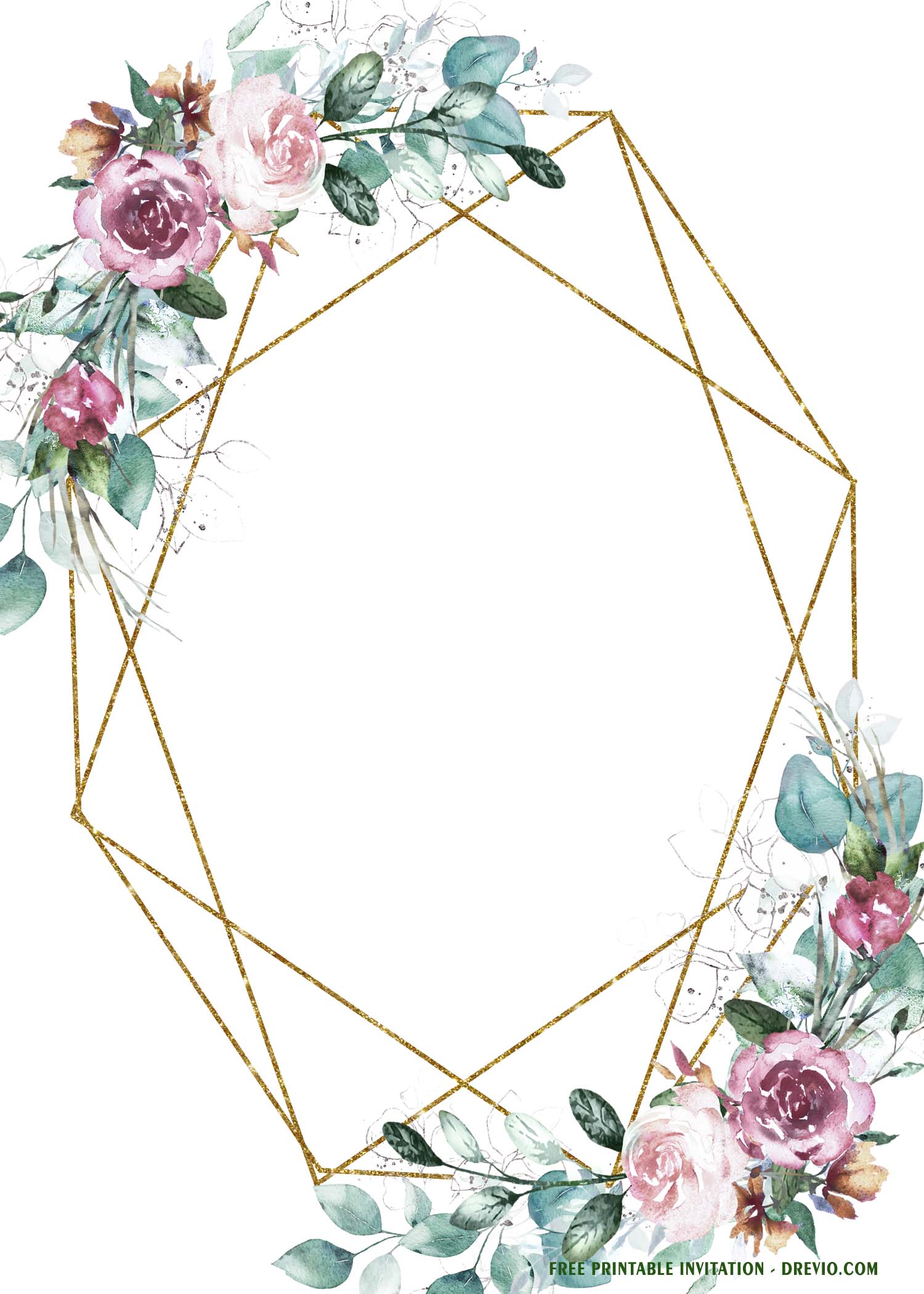 Gold frame floral