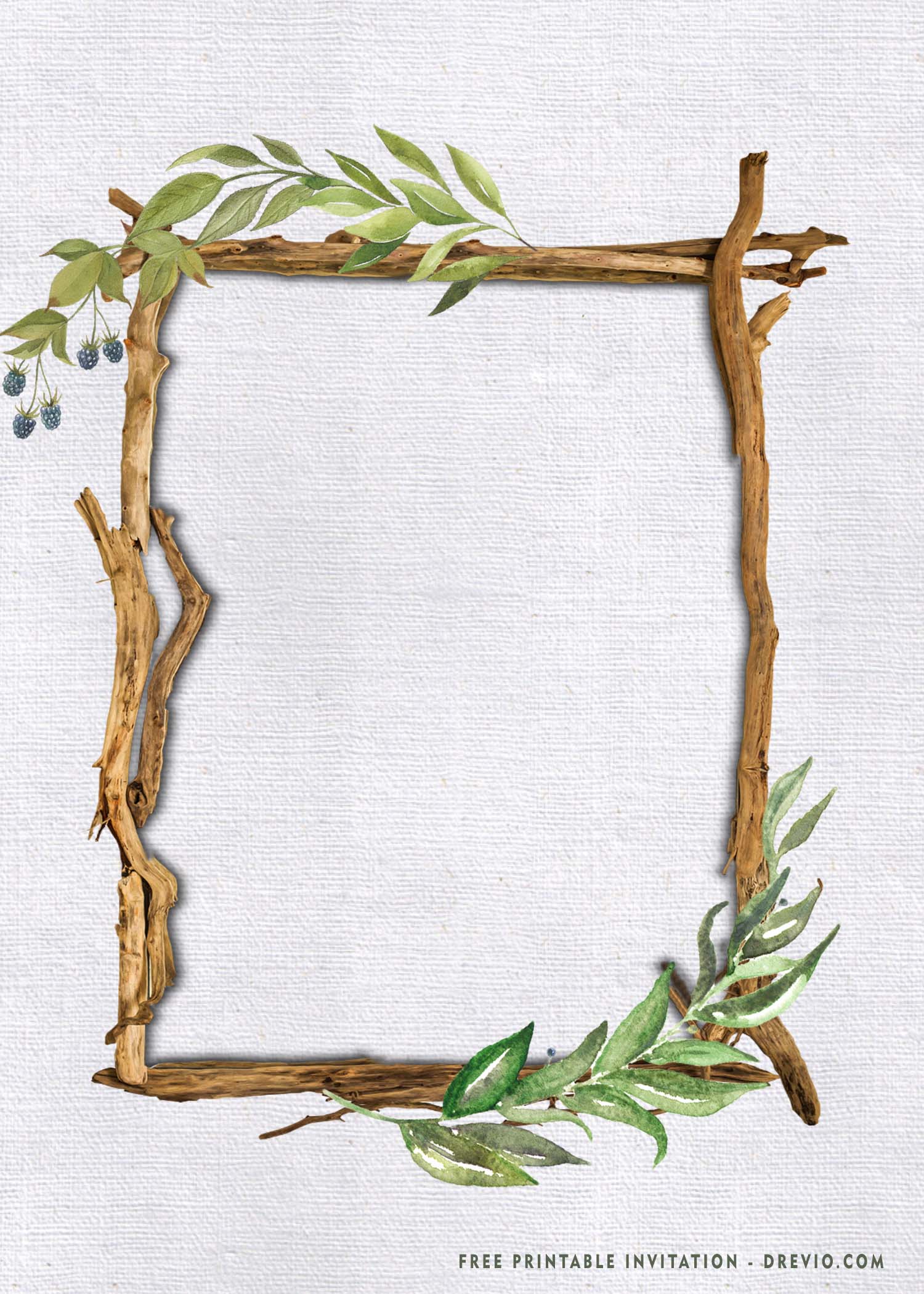 Rustic wood frame Greenery