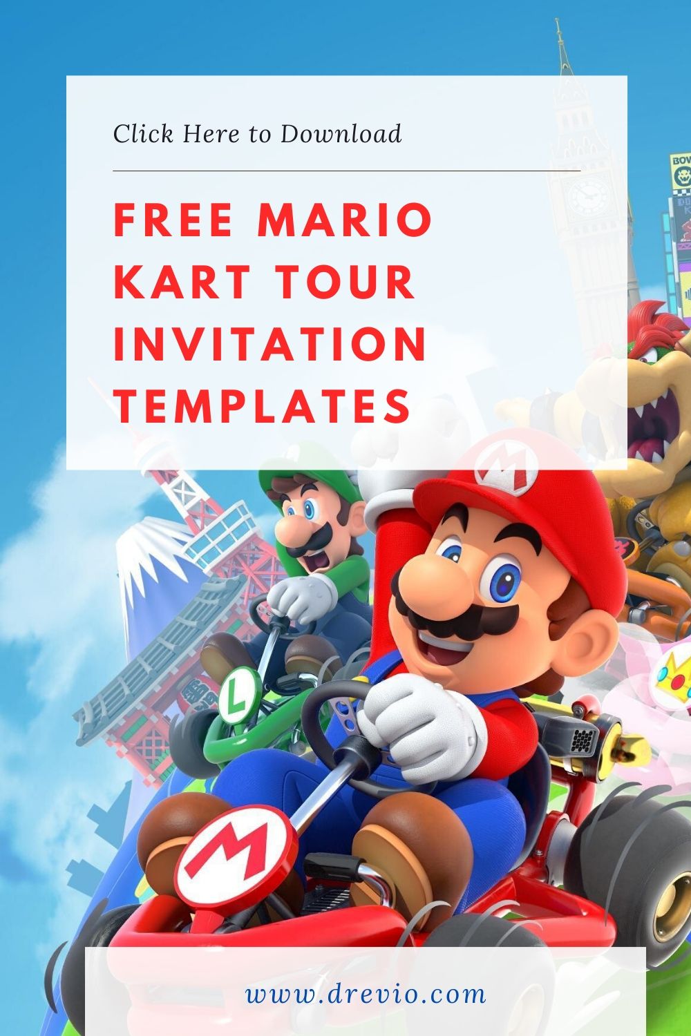 FREE MARIO KART TOUR INVITATION TEMPLATES Pinterest