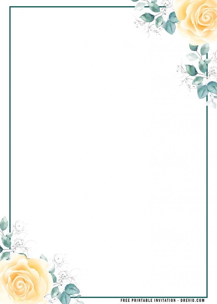 Rectangle Boho yellow Floral Greenery Watercolor