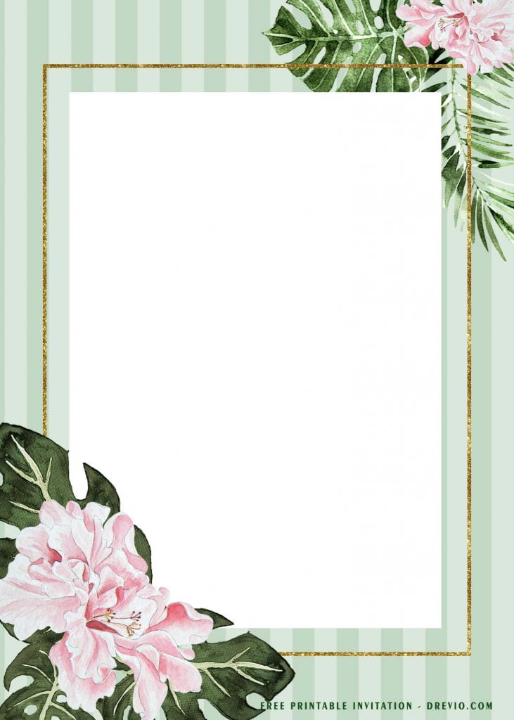 Rectangle Tropical Boho Baby Shower Invitation