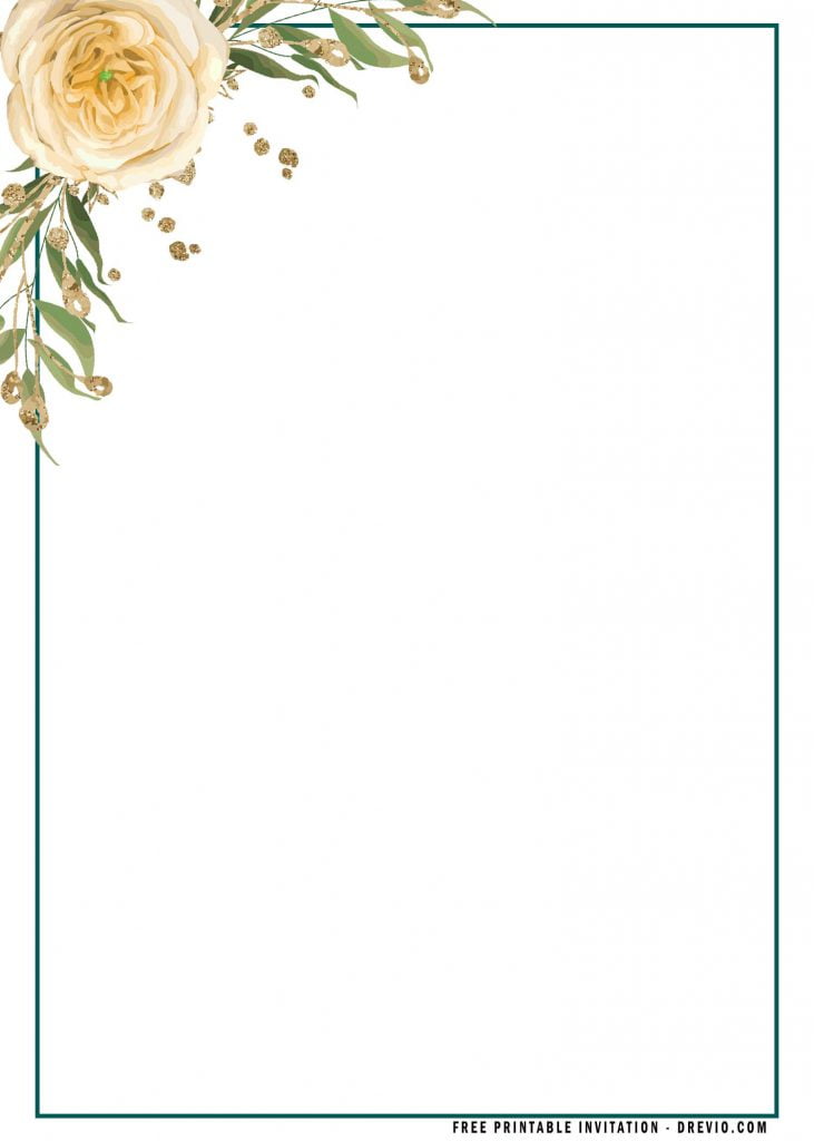 rectangle frame Boho Floral Greenery Watercolor