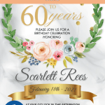 Floral 60th Birthday Invitation Templates – Editable With MS Word