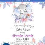 Watercolor Baby Elephant Invitation Templates – Editable With MS Word