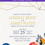 Geometric Floral Invitation Templates – Editable .Docx