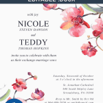 Elegant Orchid Invitation Templates – Editable .Docx