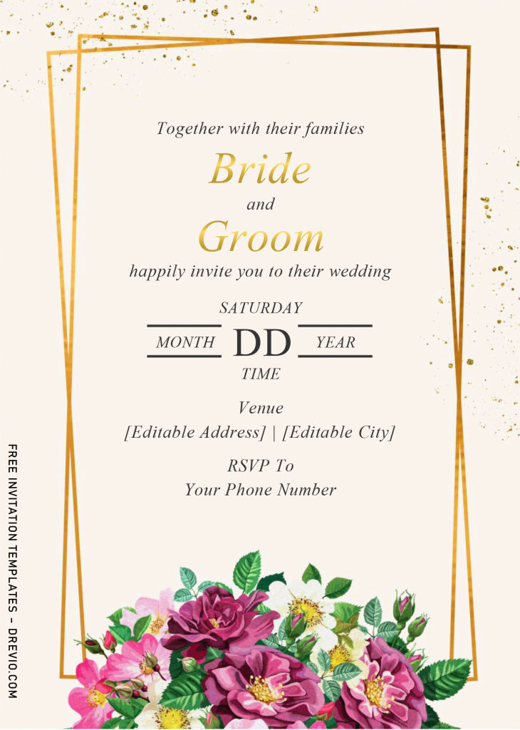 Floral And Geometric Invitation Templates - Editable With MS Word