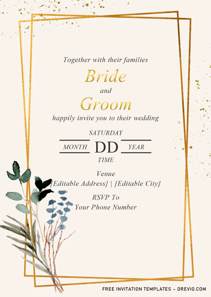 Floral And Geometric Invitation Templates - Editable With MS Word