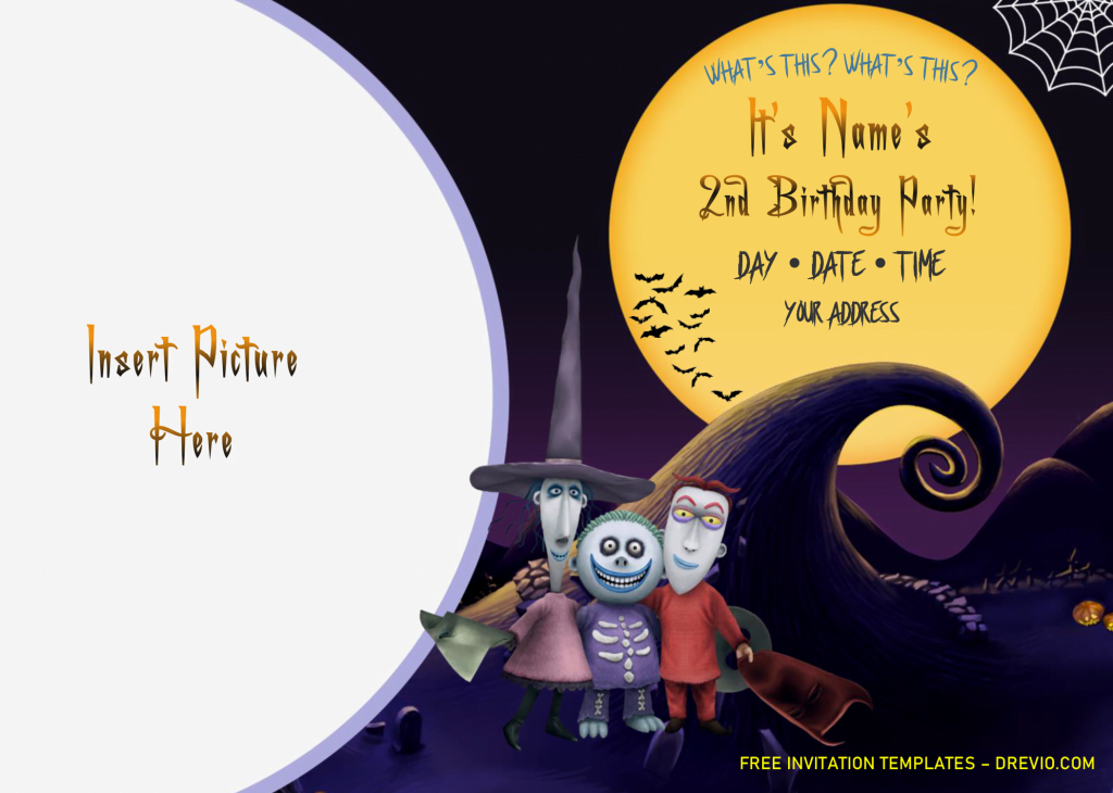 Nightmare Before Christmas Birthday Invitation Templates - Editable .Docx and has 