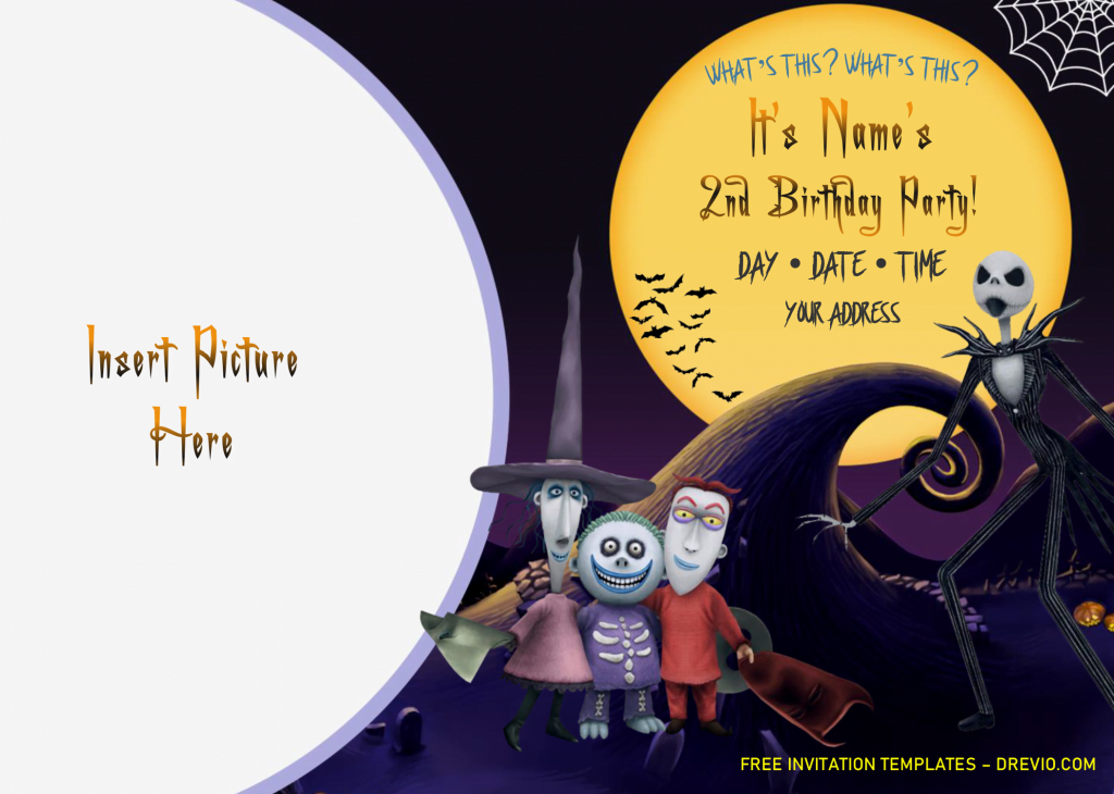 Nightmare Before Christmas Birthday Invitation Templates - Editable .Docx and has 