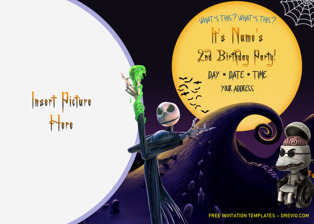 Nightmare Before Christmas Birthday Invitation Templates - Editable .Docx and has jack skellington