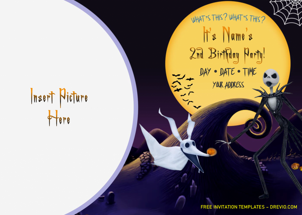 Nightmare Before Christmas Birthday Invitation Templates - Editable .Docx and has landscape design