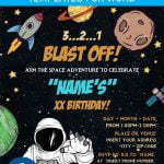 Free Astronaut Birthday Invitation Templates For Word
