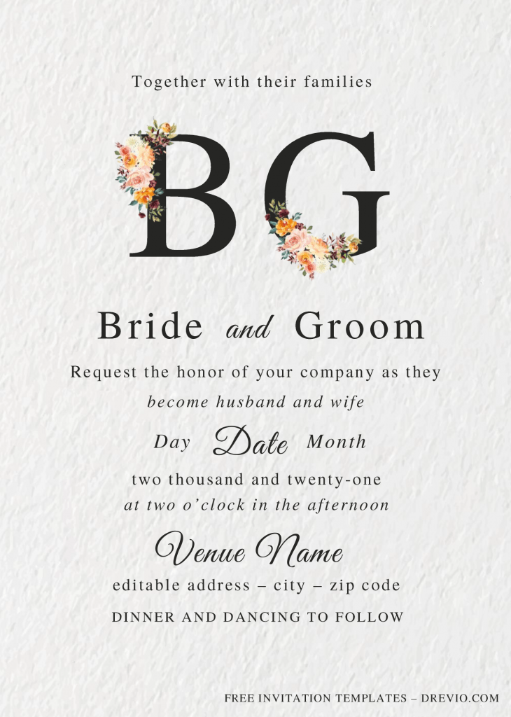 Elegant Wedding Invitation Templates - Editable With MS Word and has 