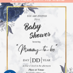 Dusty Blue Roses Baby Shower Invitation Templates – Editable With MS Word