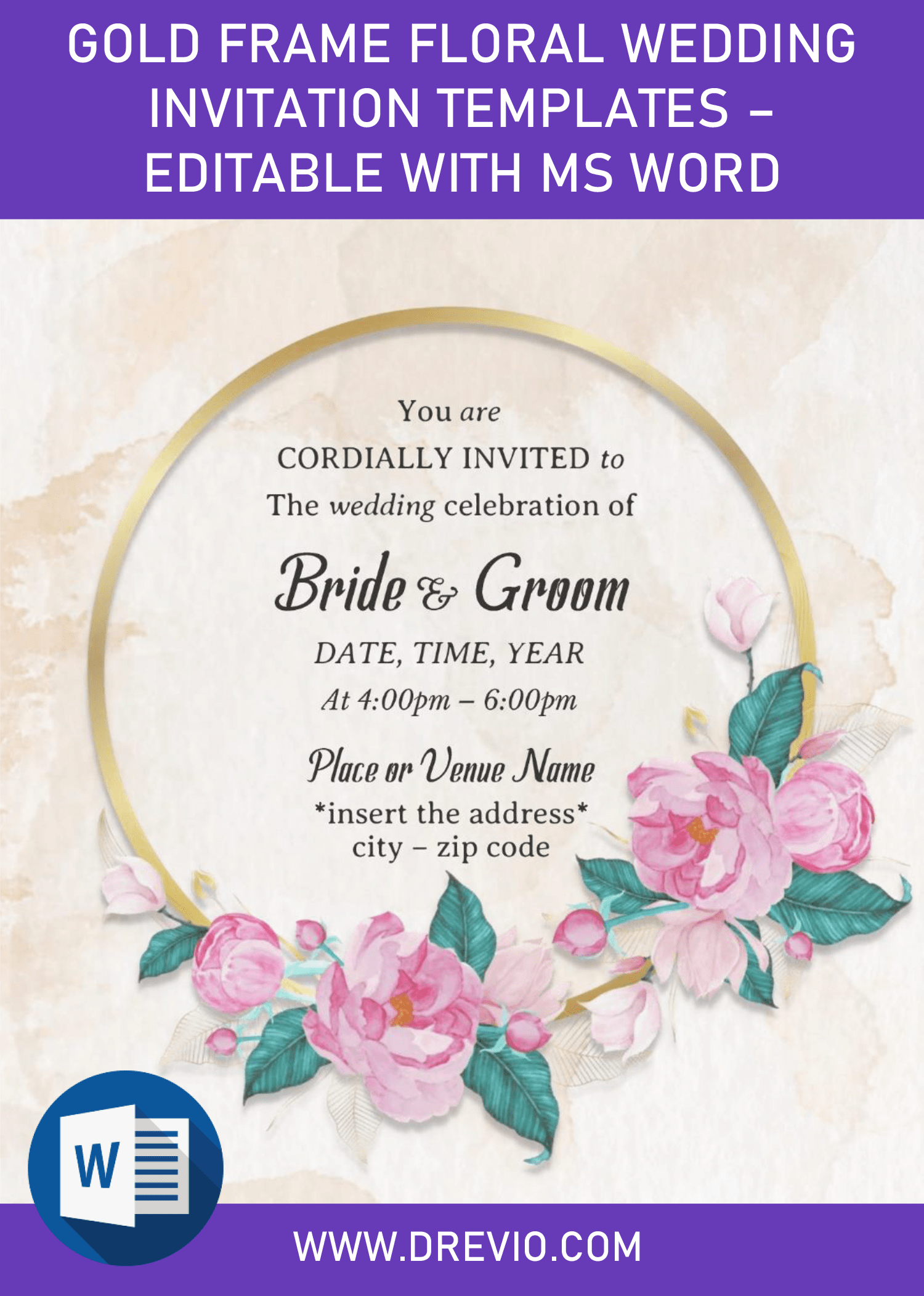 Gold Frame Floral G Cover
