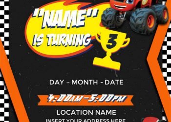 Free Blaze And The Monster Machines Birthday Invitation Templates For Word