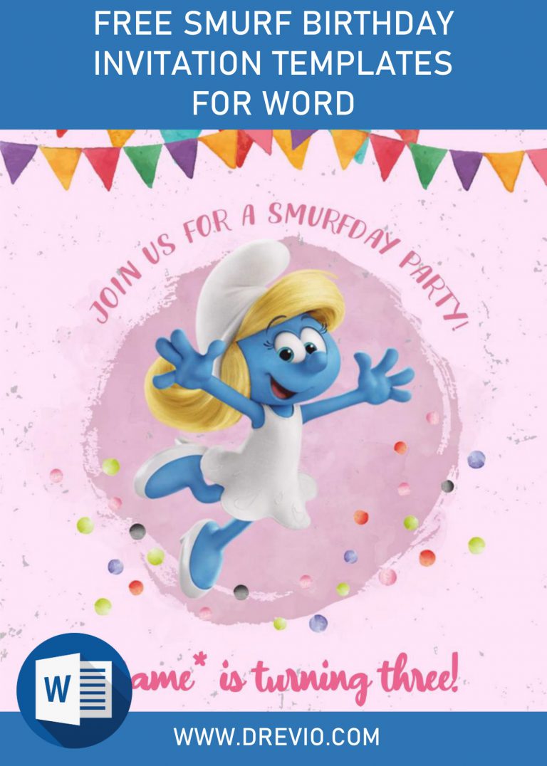Free Smurf Birthday Invitation Templates For Word