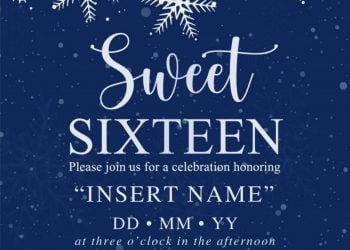 Free Winter Sweet Sixteen Birthday Invitation Templates For Word