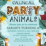 10+ Best Party Animals Invitation Templates For Kids Birthday Party