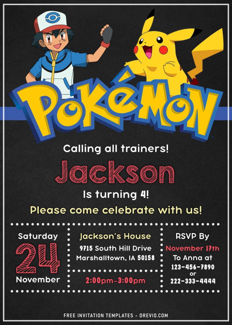 11+ Pokemon Birthday Party Invitation Templates