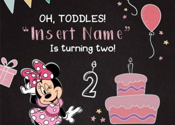 Free Minnie Mouse Chalkboard Birthday Invitation Templates For Word