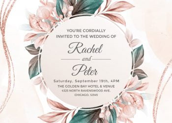 7 Floral Wreath Wedding Invitation Templates