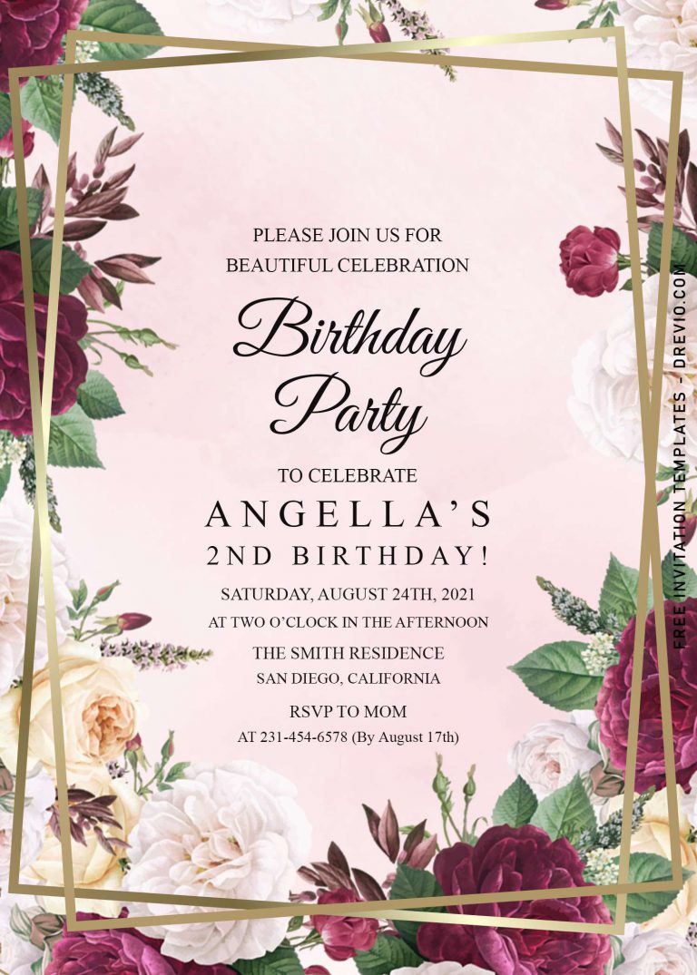 9+ Geometric Roses Birthday Invitation Templates